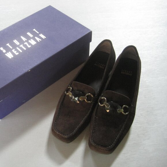Stuart Weitzman Hardrock Cola Suede with Decorative Buckle Size 9 M Shoe - Picture 2 of 3